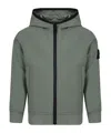 Stone Island Junior Zipped Straight Hem Hooded Jacket In Green