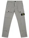 Stone Island Compass-badge Tapered-leg Trousers In Gray