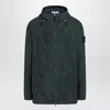 Stone Island Juniper Green Rainproof Canvas Jacket In Black