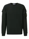 Stone Island Black Sweatshirt With Pockets And Compass Logo In Black