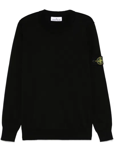 STONE ISLAND ROUND NECK JUMPER,K1S155100053.S00B2 V0029 BLACK