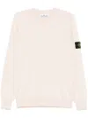 Stone Island Crewneck Sweatshirt Contrasting Stitching In Pink