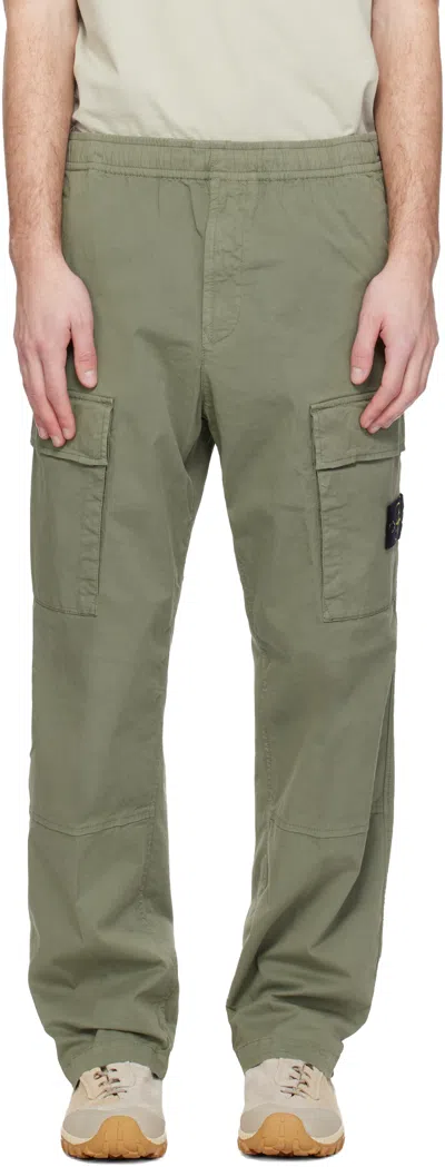 Stone Island Khaki 3100020 Stretch Organic Cotton Twill Cargo Pants