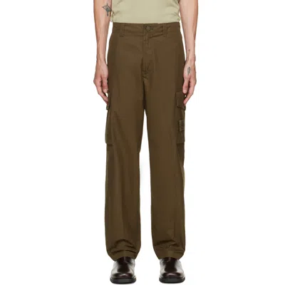 Stone Island Khaki 3100021 All-weather Cotton Canvas_s.i. Ghost Cargo Pants In Green
