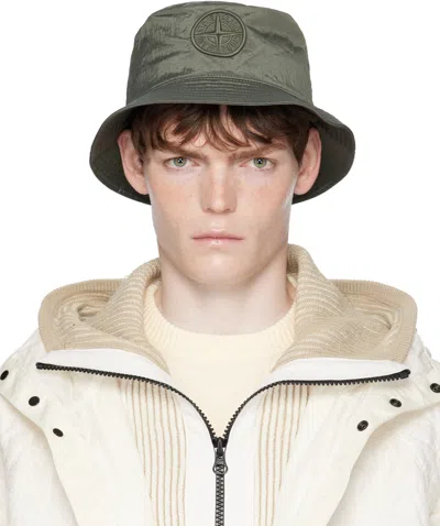 Stone Island Khaki 9100012 Nylon Metal Econyl Bucket Hat In Brown