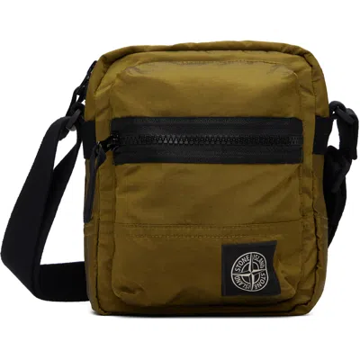 Stone Island Khaki 9200015 Coated Nylon Metal Econyl Bag In V005r - Cactus