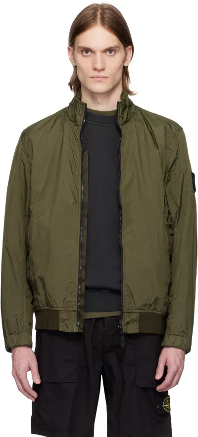Stone Island Khaki Crinkle Reps R-ny Jacket In V0054 Military Green