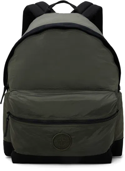 Stone Island Khaki Econyl Nylon Metal Backpack In V0059 Musk
