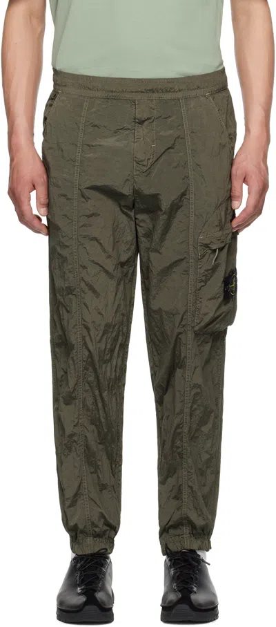 Stone Island Khaki Nylon Metal Econyl Cargo Pants In V0054 Military Green
