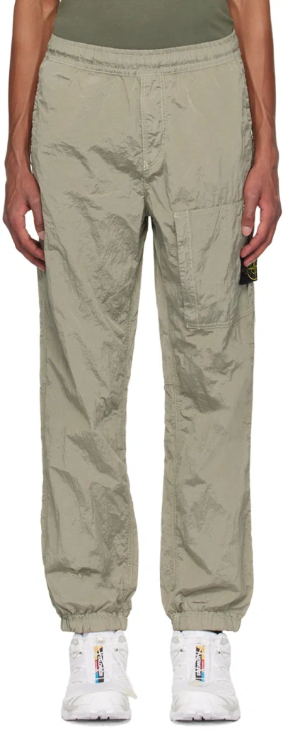 Stone Island Elasticated-waist Cargo Trousers In V0097 Plaster