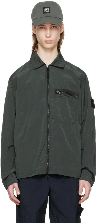 Stone Island Khaki Patch Jacket In V0059 Musk