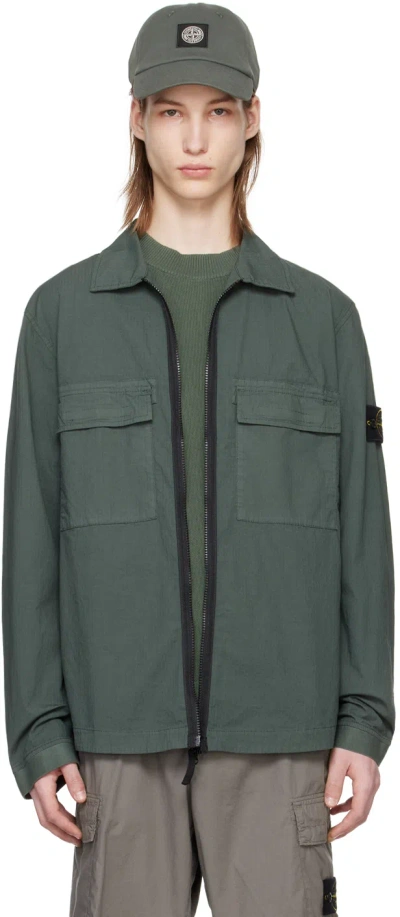 Stone Island Khaki Patch Jacket In V0059 Musk