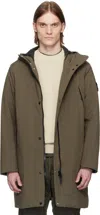 Stone Island Khaki Soft Shell-r-e.dye Technology Coat In V0054 Military Green