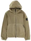 Stone Island Neutrals Grid Pattern Technical Polyamide Jacket In Khaki