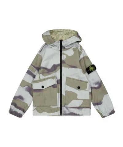 Stone Island Kids' Camo Desert Parka In Brown