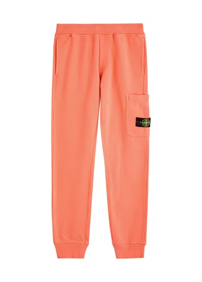 Stone Island Kids Cotton Sweatpants (10-12 Years) In Orange