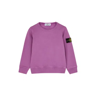 Stone Island Kids Cotton Sweatshirt (2-4 Years) In Purple