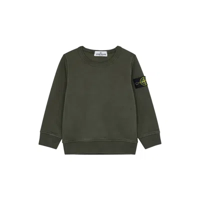 Stone Island Kids Cotton Sweatshirt (2-4 Years) In Green
