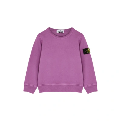 Stone Island Kids Cotton Sweatshirt (6-8 Years) In Purple