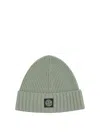 Stone Island Kids Green Wool Beanie