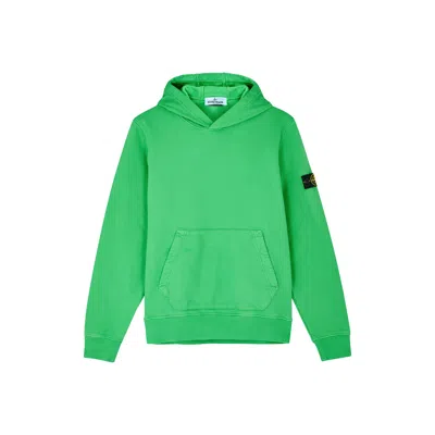 Stone Island Kids Hooded Cotton Sweatshirt (10-12 Years) In Green