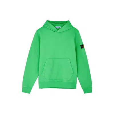 Stone Island Kids Hooded Cotton Sweatshirt In Green