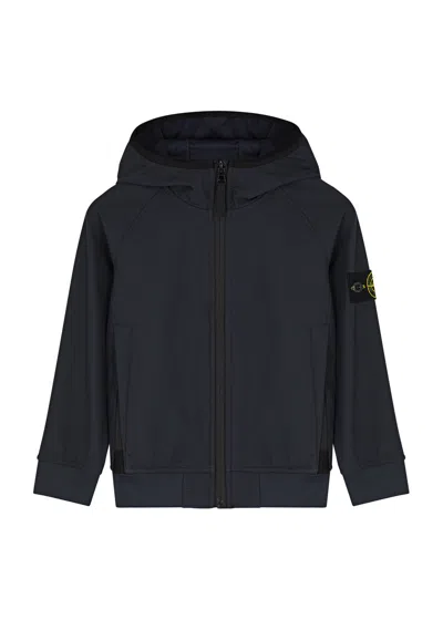 Stone Island Kids Hooded Soft Shell-r Jacket (2-4 Years) In Navy
