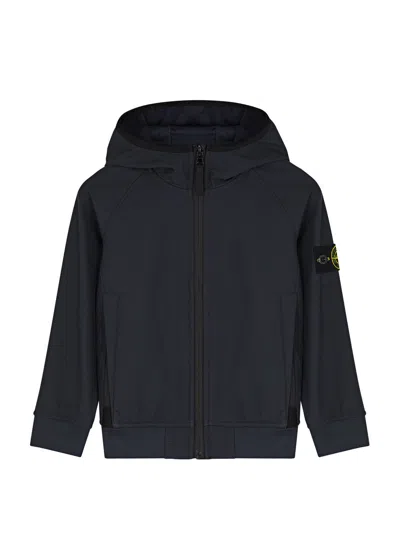 Stone Island Kids Hooded Soft Shell-r Jacket (6-8 Years) In Navy