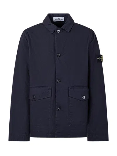 Stone Island Kids Kids Jacket With Front Pockets And Stylish Collar In Animal Print