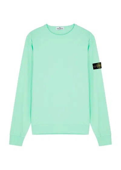 Stone Island Kids Logo Cotton Sweatshirt (10-12 Years) In Green Light