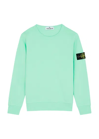 Stone Island Kids Logo Cotton Sweatshirt (6-8 Years) In Green Light