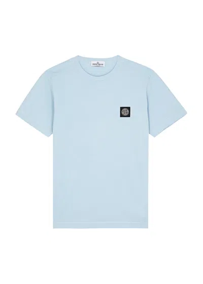 Stone Island Kids Logo Cotton T-shirt (14 Years) In Blue