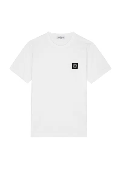 Stone Island Kids Logo Cotton T-shirt (14 Years) In White