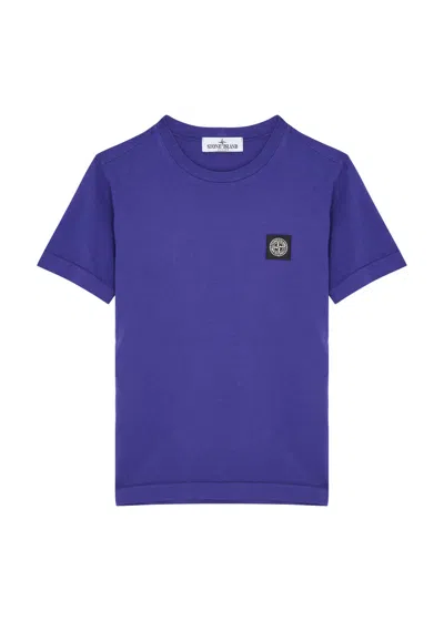 Stone Island Kids Logo Cotton T-shirt (2-4 Years) In Blue Royal