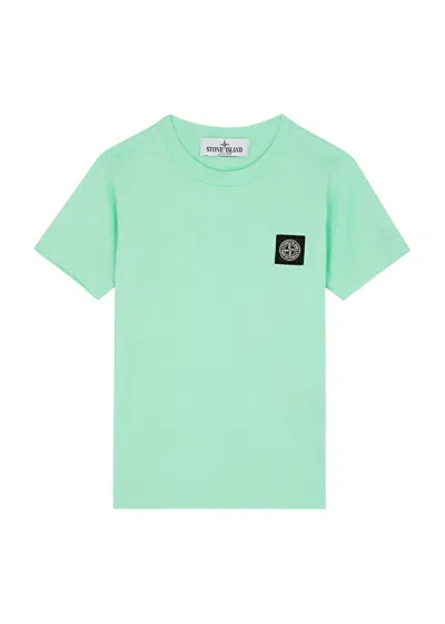 Stone Island Kids Logo Cotton T-shirt (2-4 Years) In Green Light
