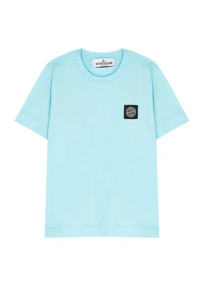 Stone Island Kids Logo Cotton T-shirt (2-4 Years) In Light Blue