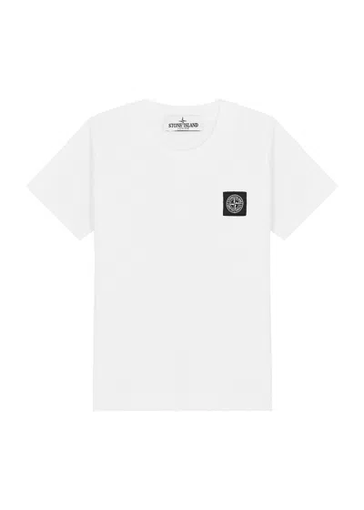 Stone Island Kids Logo Cotton T-shirt (2-4 Years) In White