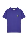 Stone Island Kids Logo Cotton T-shirt (6-8 Years) In Blue Royal