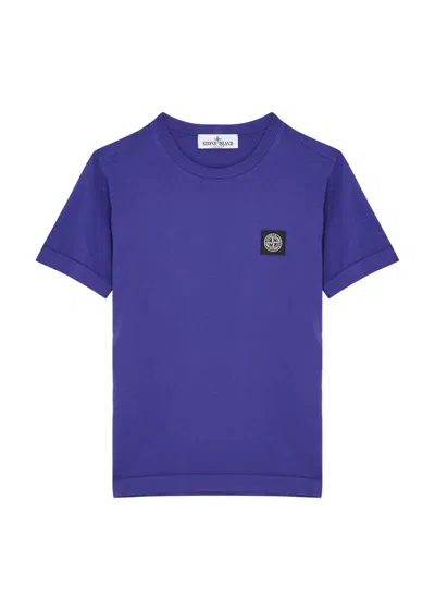 Stone Island Kids Logo Cotton T-shirt (6-8 Years) In Blue Royal