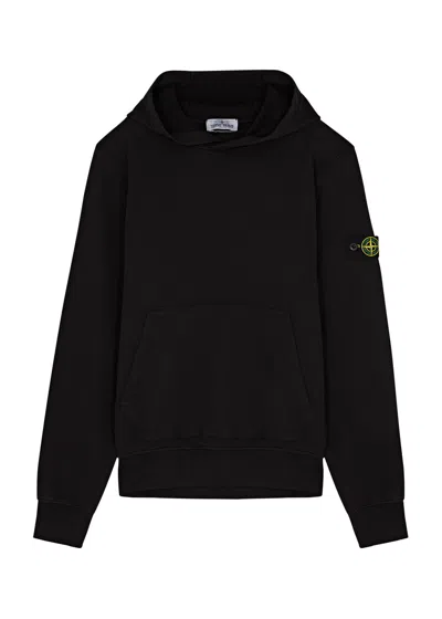 Stone Island Kids Logo Hooded Cotton Sweatshirt (14 Years) In Black