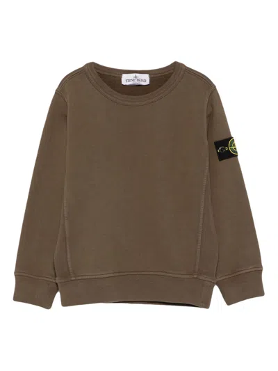 Stone Island Kids Mini Ribbed Neckline Sweater With Badge In Multi