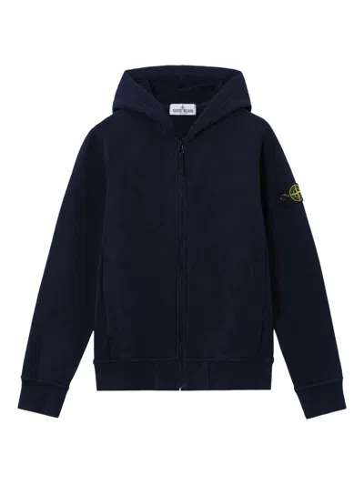 Stone Island Kids Mini Standing Hand Pockets Sweater With Zip Fastening In Black