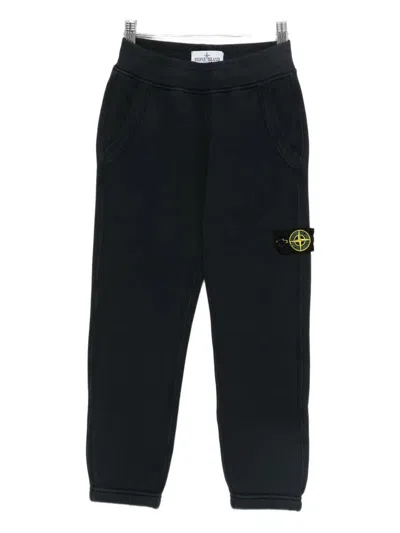 Stone Island Kids Mini Standing Welt Pocket Pants For Boys In Black