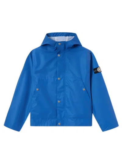 Stone Island Kids Mini Stylish Jacket With Snap Pockets In Blue