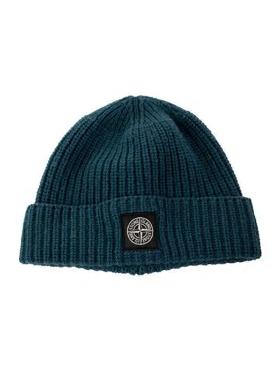 Pre-owned Stone Island Knit Beanie In Blue