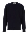 Stone Island Lightweight Wool Crew Neck Pullover In Blue
