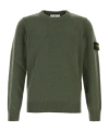 Stone Island Wool Crewneck Sweater In Green