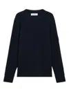 Stone Island Ribbed-knit Virgin Wool Sweater With Signature Patch In Blue