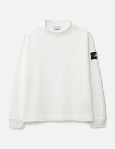 Stone Island Knit-look Cotton Raw Beauty Sweatshirt In White