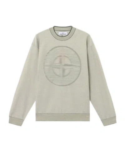Stone Island Knit Mock Neck Jumper In Green